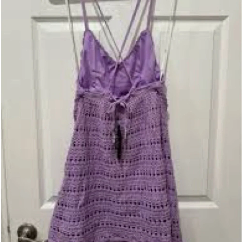 LULUS  NEW NWT  Strappy Cotton Crochet Knit Dress Sz M  Lined - Picture 5 of 8